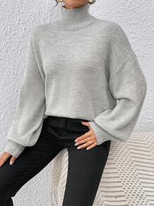 Chiquease Women Casual Classic French Style Long Sleeve Sweater Knit Pullover Fall Winter Sweater - Grey - View 6