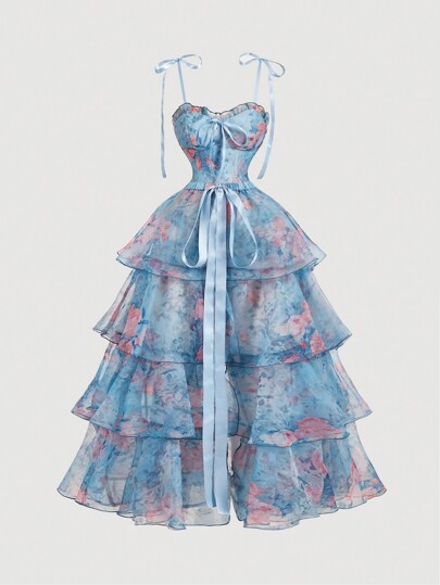 SHEIN MOD Robe de style français romantique à fleurs, robe de soirée/de cocktail
