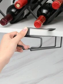 SHEIN 1pcs Iron Glass Wall Mounted Storage Rack For Home And Kitchen Valentine's Day, Valentine's Day Wedding, Birthday, Kitchen Accessories, Living Room Decoration