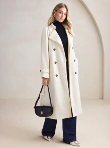 BizChic 女士复古红色衬里夹克，圣诞节、感恩节保暖长袖外套 - 米色 - 查看 5