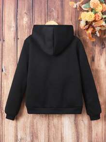 Teen Girl Solid Color Hooded Sweatshirt, Autumn/Winter