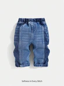 Cozy Pixies Quần dài rộng rãi màu xanh nhạt và xanh đậm cho bé trai - Rửa trung bình - Xem 1