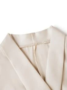 Rometta Damen Set in Große Größen mit Schal Kragen ärmelloser Blazer mit Taille Raffung und Hose, 2-teilig