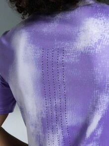 Powerista Women Round Neck Short Sleeve Minimalist Athletic Top, Casual Everyday For Daily Fitness & Running - Blue - View 4