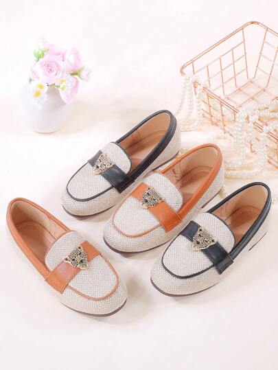1 Pair Girls' Casual Soft Bottom Slip-On Loafers, Suitable For Spring/Autumn