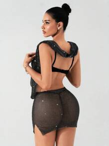 Zolique Women's Hooded Dress (Without Inner Layer) - Black - View 2