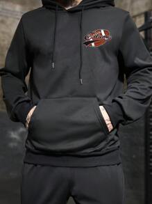 Manfinity Sport PWRUP Męska bluza z kapturem i długim rękawem, z nadrukiem w litery