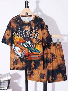 Tween Boy Loose Casual Short Sleeve Shorts Set