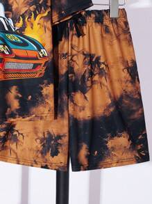 Tween Boy Loose Casual Short Sleeve Shorts Set