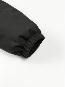 Manfinity Sport Corelite Men's Solid Color Splicing Front Zipper Long Sleeve Sports Jacket, Puffer Jacket - Grey - View 3