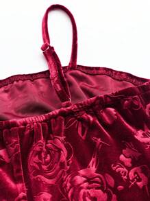 Allurite Robe moulante à fines bretelles en velours gaufré vintage élégante pour femme, rouge, pour la Saint-Valentin. Longue robe pour femme, robe de Saint-Valentin, robe sexy pour femme, robe rouge élégante et classique, robe vintage pour femme, robe sans bretelles