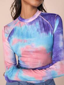 COSMINA 女士时尚扎染插肩袖上衣，秋季