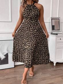 SHEIN Clasi Váy thường ngày in họa tiết dệt cỡ lớn dành cho nữ - màu nâu - Xem 6