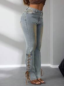 SHEIN SXY Women's Simple Fashion Casual Everyday Denim Jeans