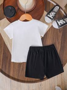 Cool Racing Car Design Baby Boys' Comfortable Versatile Casual Short Sleeve T-Shirt 2 Pieces Set