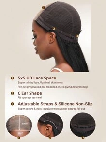 TrueHD 5x5 Thin HD BlendAway™ Pre Cut Pre Plucked Bleached Knots Lace Closure Glueless 3D Body Wave Affordable Wig ByeBye-Knots Match All Skin Tones 100% Human Hair - SNatural - View 3