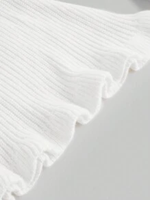 ROMWE 浪漫花卉钩针蕾丝毛衣裙，性感美人鱼轮廓，适合情人节 - 杏色 - 查看 4