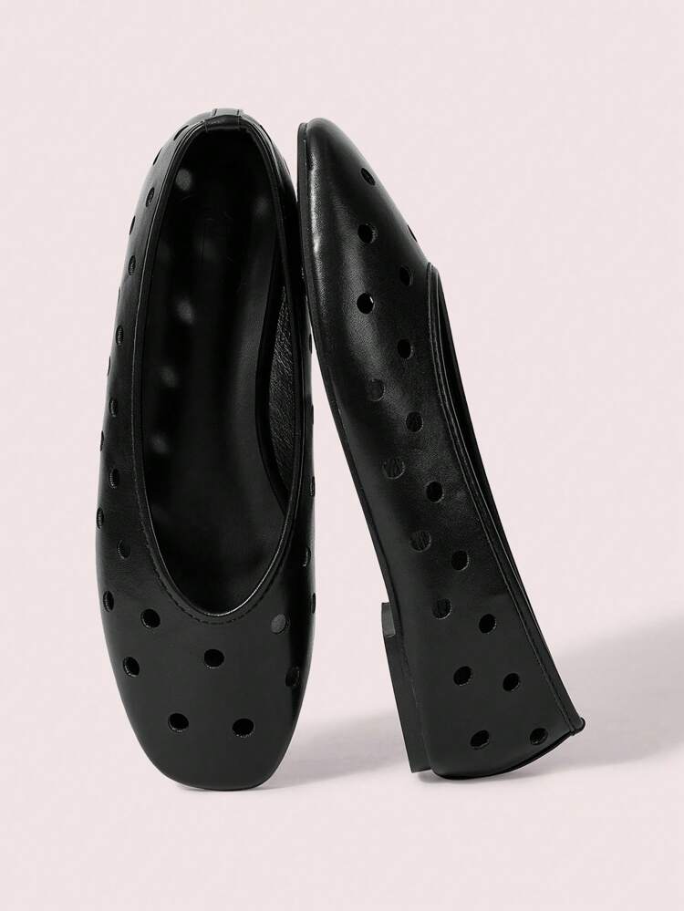 CUCCOO DOLLMOD Women's Comfortable PU Leather + Laser Cutout Flat Loafers, Fashion Spring Shoes Spring Break Easter