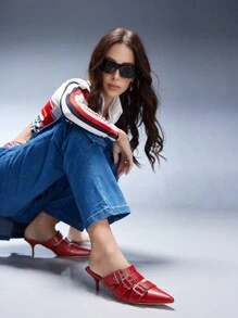 CUCCOO GRLICON 女士 Y2K 朋克风格高跟鞋，适合摩托车、酷女孩、万圣节、圣诞节、派对装扮