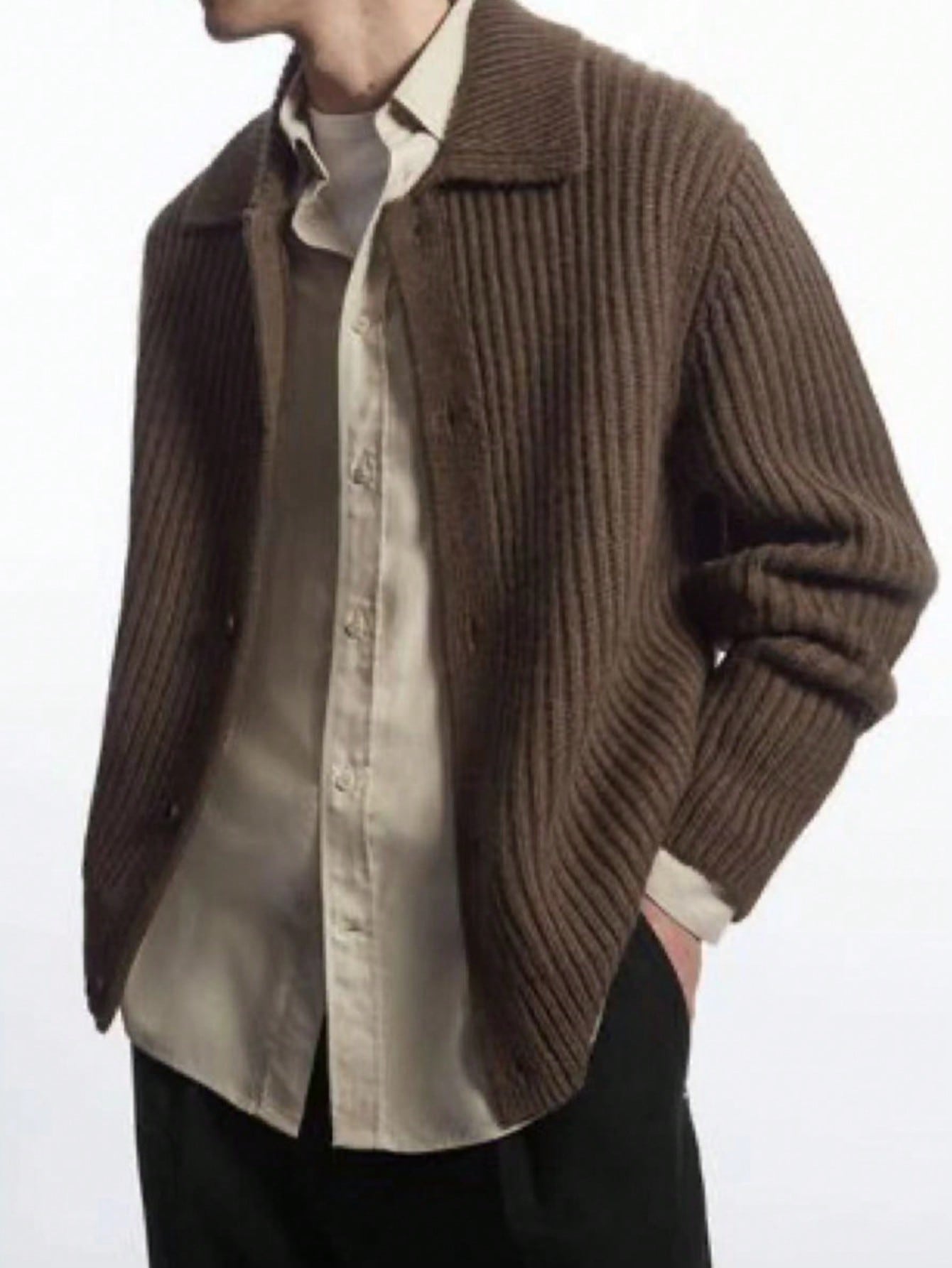 Men's Casual Minimalist Knitted Cardigan Sweater, Autumn/Winter Fashion