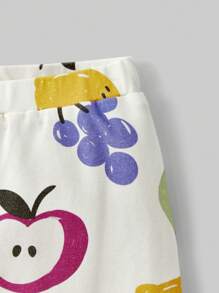 Maija Kids Maija Kids 年轻女孩水果图案紧身休闲打底裤