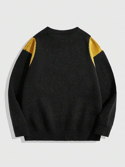 Prep Men's Letter Pattern Long Sleeve Casual Racing Sweater, Autumn/Winter