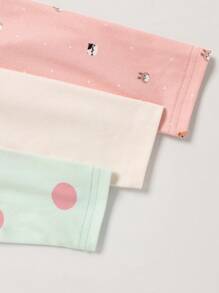 3pcs Young Girl' Cute Bear & Rabbit Pattern Comfortable Base Layer Thermal Underwear Set - Multicolor - View 6