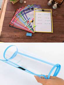 1/2/4/6/8/10 件装可重复使用文件收纳袋，超大可书写可擦写口袋，透明耐用塑料保护纸，教师学校教室用品，返校必备，新年、生日、派对装饰创意礼物，返校季，学习用品，耐用，易用，可作为礼物，用途广泛 - 彩色 - 查看 8