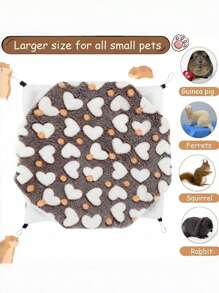 Hamaca con patrón de corazón para mascotas - Bolsa de dormir de doble capa suave de color marrón oscuro para gatos y perros, cama cómoda para mascotas en el hogar