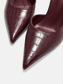 CUCCOO BIZCHIC Women Solid Color Pointed Toe Fashion Elegant Commuter High Heel Shoes - Red - View 8