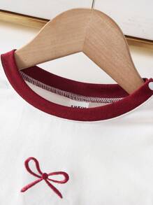 SHEIN 2 件套女婴春装，时尚蝴蝶结长袖上衣 + 休闲工装裤，2025 年新款设计