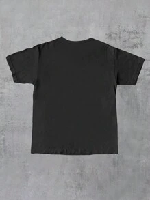 INAWLY Plus Size Women's Funny Cat Slogan Graphic Short Sleeve T-Shirt - Black - View 2