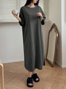 DAZY 简约字母图案宽松睡袍睡衣