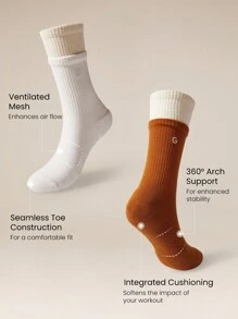 GLOWMODE Double Layered Cotton-Blend Light Sport Tube Socks - Multicolor - View 4