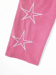 Manfinity Hypemode 男士宽松休闲星星图案抽绳腰裤，秋季