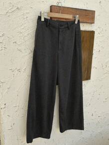 DAZY Women's Solid Straight Leg Loose Casual Commuter Pants - Grey - View 4