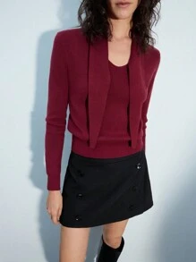 Maija Women's Casual & Commuting Solid Color Button Decor Mini Skirt Valentine's Day,Festival