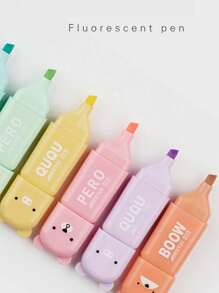 SHEIN 1/2/4 Pcs Mini Highlighter Pen Set, Mini Highlighter Pen Gift Fluorescent Note Taking Pen, Colored Highlighter Pen, Eye Protection