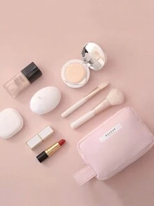 1PC Portable Cosmetic Bag With Handle Travel Makeup Organizer Large Capacity Toiletry Bag For Lipstick Brush Skincare Phone Coin Boho Vibes Gift For Valentine's Day Festival Vacation Home Multifunctional Storage