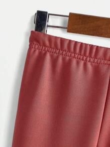 2pcs/Set Young Girls' Round Neck Long Sleeve Letter Print Simple Top And Pants Set - Multicolor - View 8