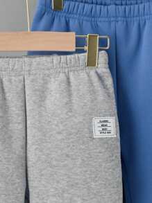 3 Pairs Young Boy Casual Comfortable Thickened Sweatpants, Suitable For Autumn & Winter