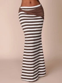 COSMINA Women Plain Color Block Simple A-Line Skirt, Casual Daily Wear - Multicolor - View 6