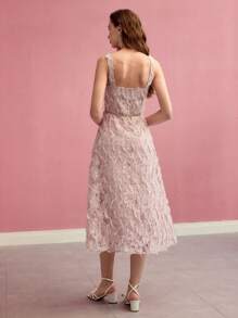 MOTF PREMIUM CONTRAST LACE FLOWY DRESS - Pink - View 6
