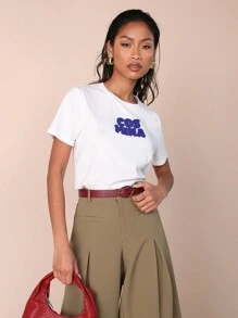 COSMINA 女款基本款白色刺绣吊带背心，秋冬款 - 白色 - 查看 5