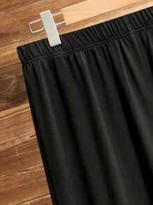 Lacomfia 2pcs/Set Women Plus Size Geometric Print V-Neck Short Sleeve Top And Pants Set