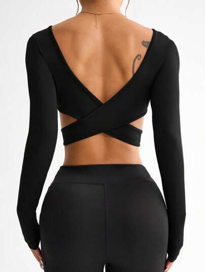 Gameset SHEIN Sport 口号图案短款运动背心健身背心