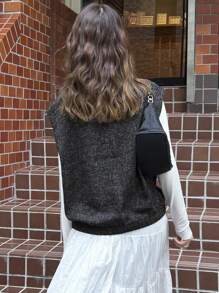 FRIFUL Women's Short Sleeve Simple Pocket Vest, Casual Everyday Wear Women Jacket,Fall Women Clothes Women Coats - Black - View 5