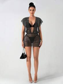 Zolique Women's Hooded Dress (Without Inner Layer) - Black - View 5