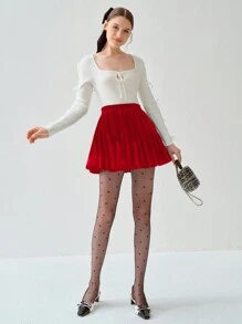 Enchnt Minifalda con volantes romántica y preciosa para mujer, ideal para la primavera/verano, dulce y elegante para el Día de San Valentín, cumpleaños, fiesta y cita