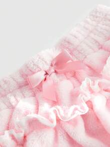 ROMWE Women Kawaii Furry Lace Bow Layered Cake Skirt - Pink - View 3